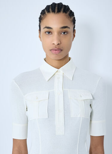 Chloé Logo Motif Polo Top White chl0259014