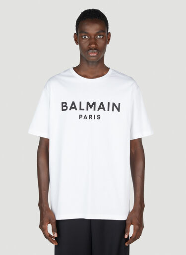 Balmain 徽标印花 T 恤 白色 bln0152018