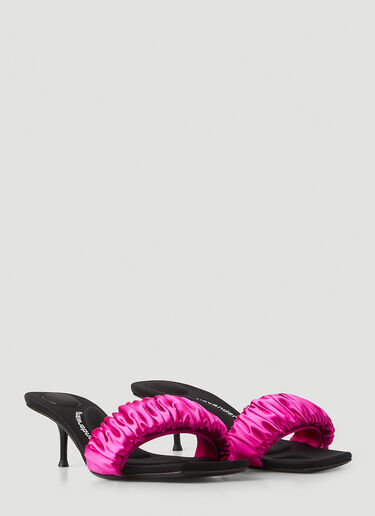 Alexander Wang Jessie Scrunchie Kitten Heel Mules Pink awg0247046