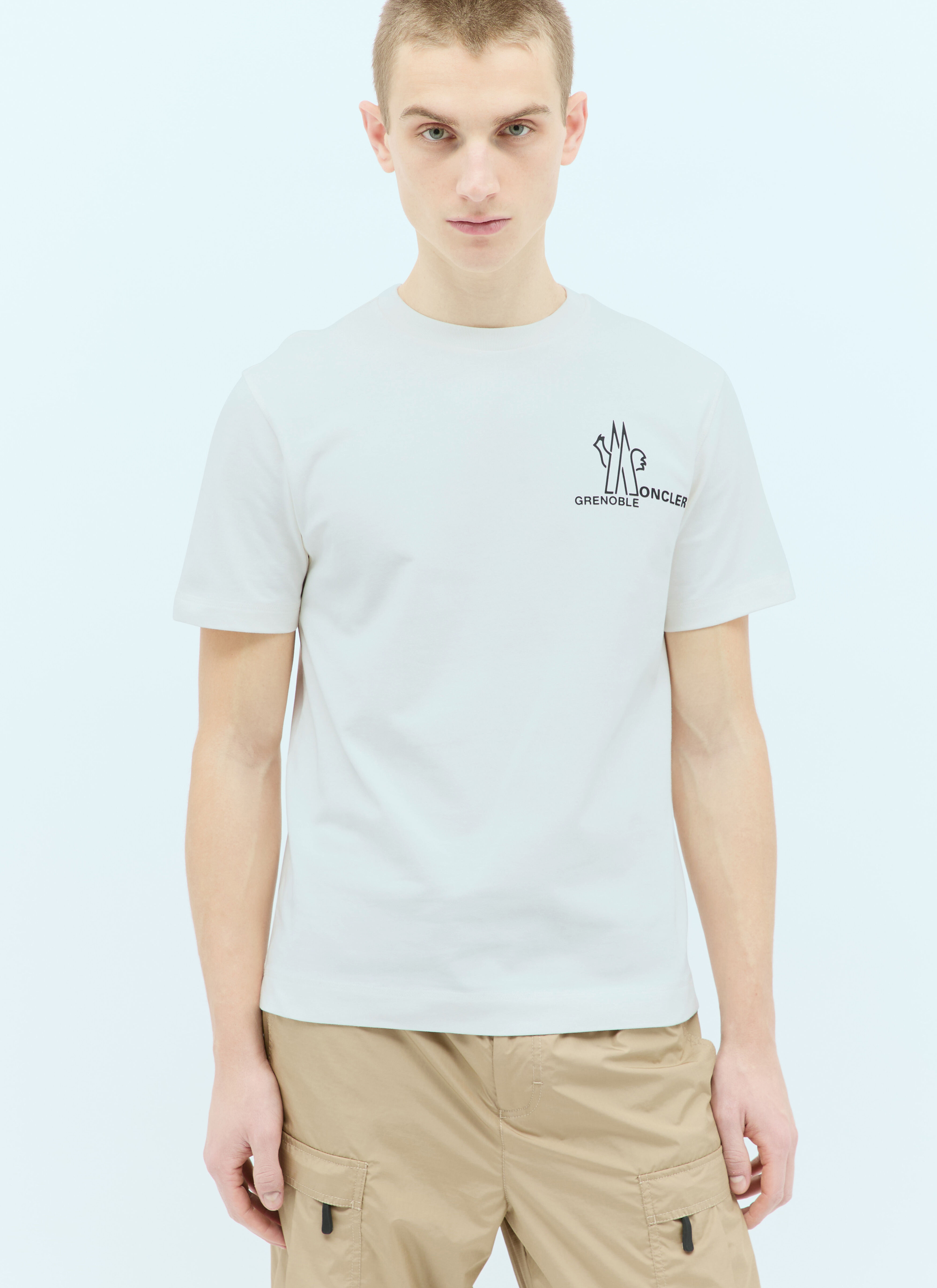 Moncler Grenoble 徽标贴花 T 恤 棕色 mog0155002