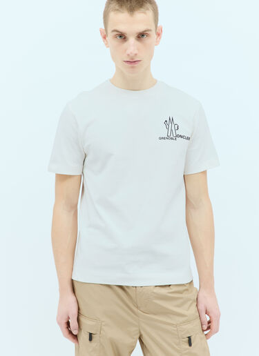 Moncler Grenoble 로고 아플리케 티셔츠 화이트 mog0155008