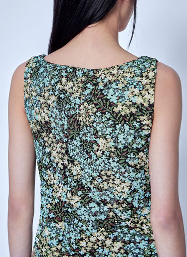 LN-CC® - Dries Van Noten: Floral Patterned Sleeveless Top - Green Dries Van Noten Floral Patterned Sleeveless Top Green dvn0266027