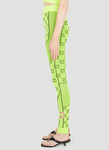 Gucci Logo Jacquard Leggings Green guc0250019