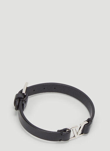 Valentino VLogo Leather Bracelet Black val0143045