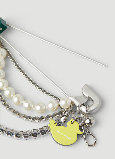 Meryll Rogge Jewelled Safety Pin Brooch Silver mrl0248011