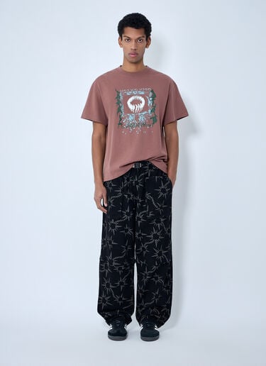 Brain Dead Printed Wide-Leg Trousers Black bra0162008