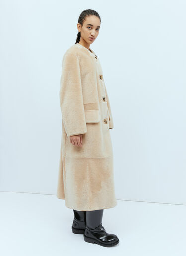 Max Mara Reversible Sheepskin Coat Beige max0254044
