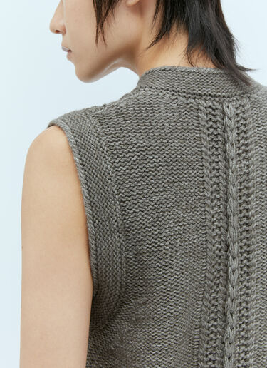 Lemaire Textured Stitch Vest Grey lem0254012