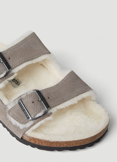 Birkenstock Arizona Shearling Two Strap Sandals Grey brk0349010