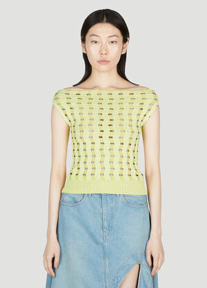 Kiko Kostadinov Off Shoulder Knit Top Green kko0252011