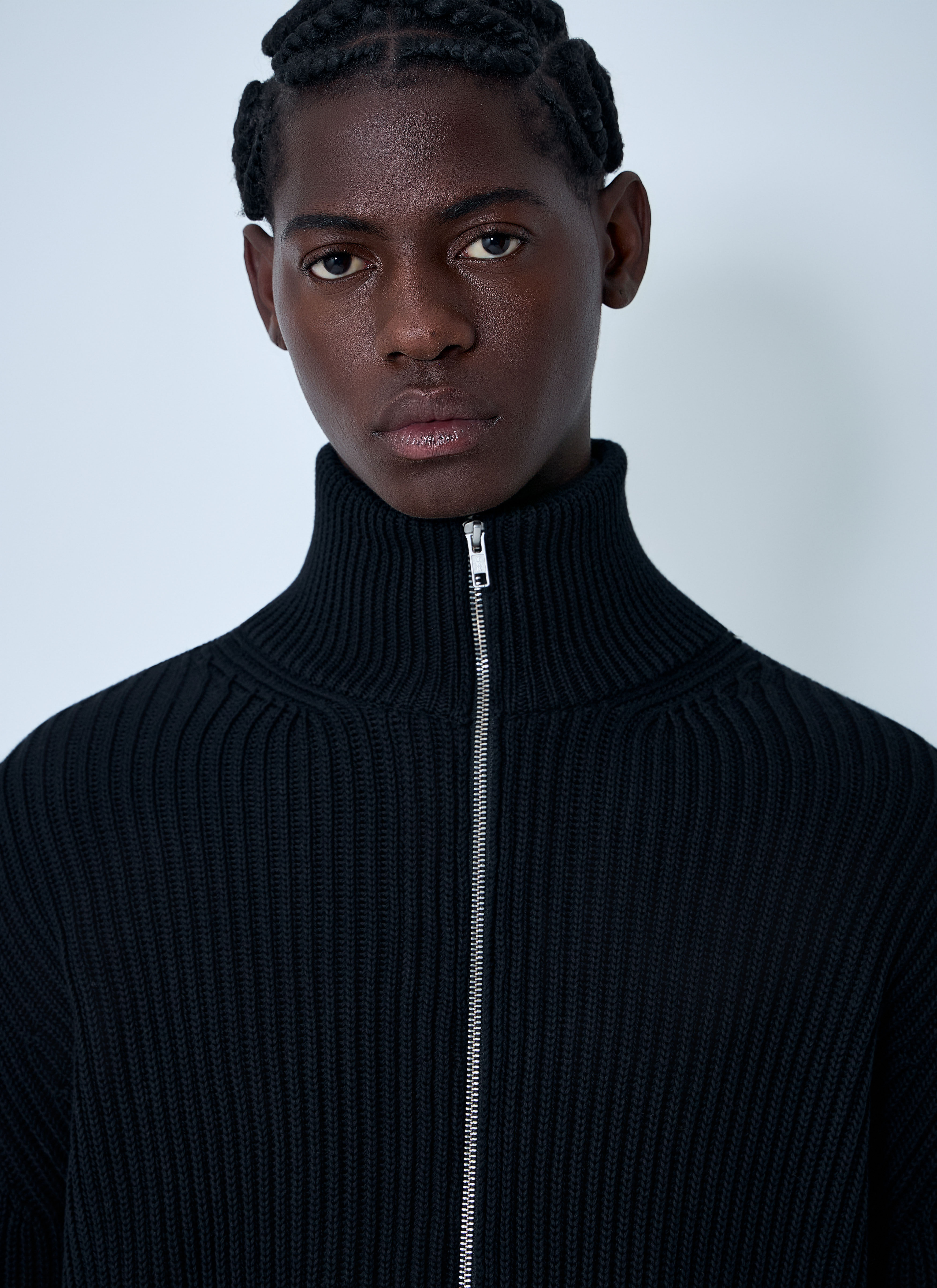 MM6 Maison Margiela Men's' Rib Knit Sweater in Black | LN-CC®