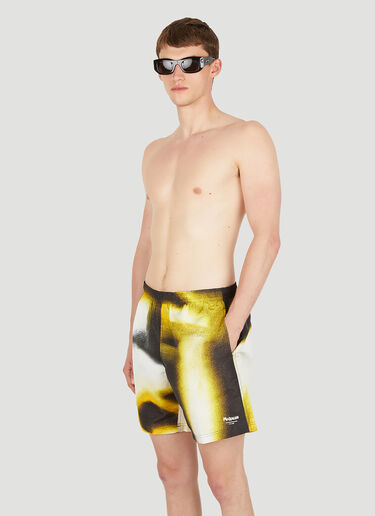 Alexander McQueen Graffiti Spray Swim Shorts Yellow amq0150033