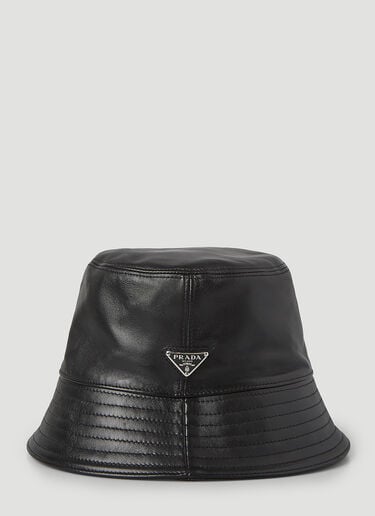 Prada Leather Bucket Hat Black pra0245062