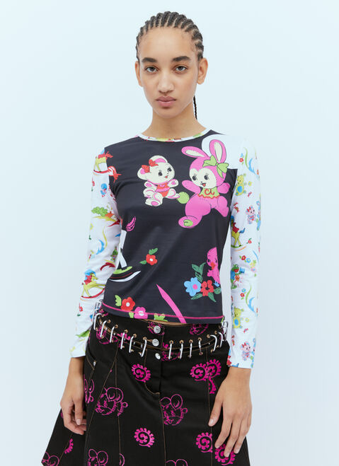 Chopova Lowena Duelling Toys Fitted Jersey Top Black cho0254006