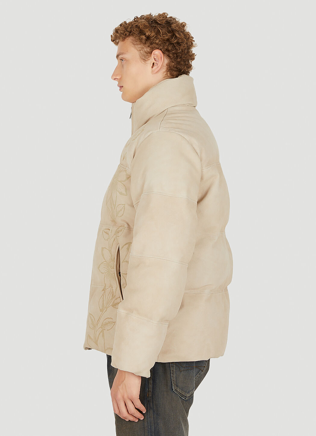Floral puffer store jacket mens