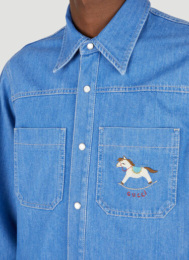 Gucci Rocking Horse Denim Shirt Denim guc0147025