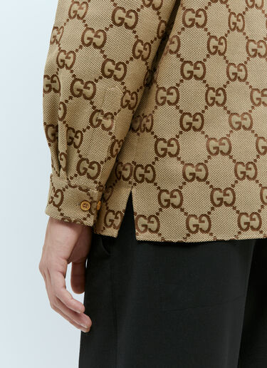Gucci Maxi GG Canvas Overshirt Beige guc0155043
