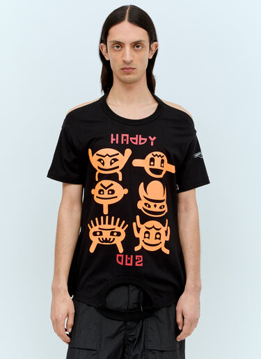 Walter Van Beirendonck Happy/Sad Turnable T-Shirt Black wlt0156011