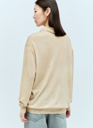 Miu Miu Cashmere Polo Sweater Beige miu0256038