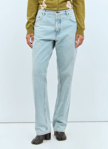 Logo Patch Jeans Miu Miu Logo Patch Jeans Blue miu0358002