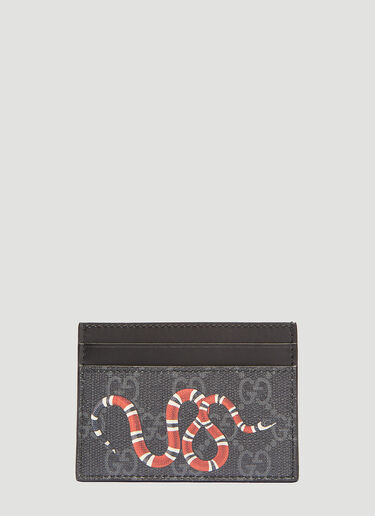 Gucci Kingsnake Print GG Supreme Cardholder Black guc0133061