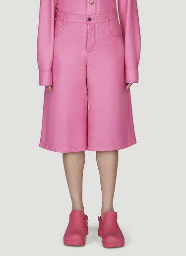 Bottega Veneta Leather Bermuda Shorts Pink bov0247007
