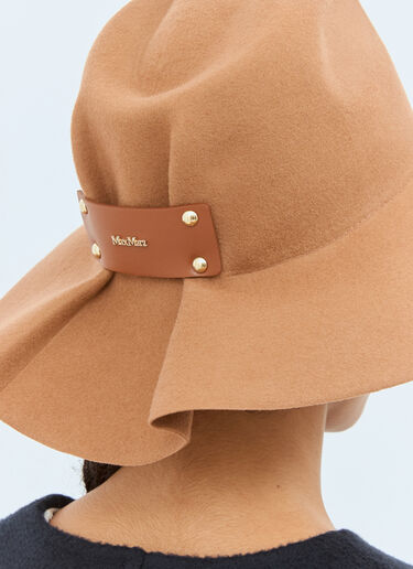 Max Mara Felt Wool Wide Brim Hat Camel max0258022