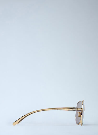 Miu Miu Logo Motif Sunglasses Gold lmu0262003