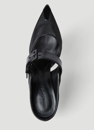 Alexander McQueen 朋克搭扣高跟穆勒鞋 黑色 amq0252010