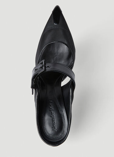 Punk Buckle High Heel Mules Alexander McQueen Punk Buckle High Heel Mules Black amq0252010
