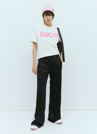 로고 자수 면 저지 티셔츠 Gucci 로고 자수 면 저지 티셔츠 화이트 guc0255058