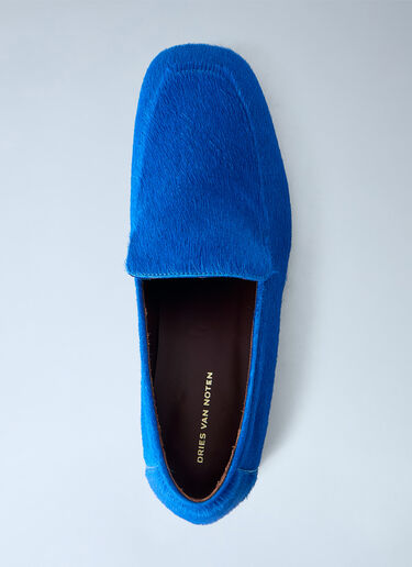 Dries Van Noten Calf Hair Loafers Blue dvn0266043