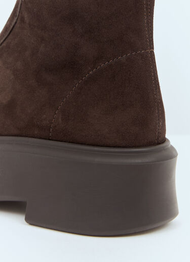 The Row Suede Zipped Boots Brown row0258023