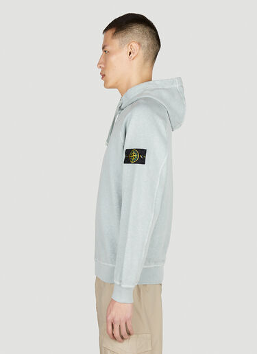 Stone Island Compass Patch Hooded Sweatshirt Light Blue sto0152057