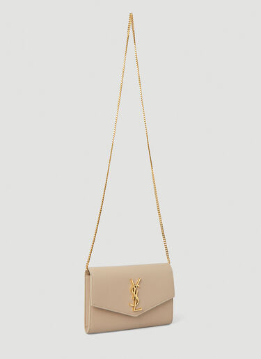 Saint Laurent Uptown Chain Shoulder Bag Beige sla0247122