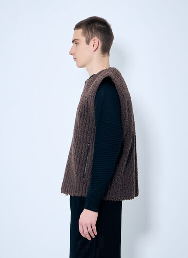Homme Plissé Issey Miyake 羊毛罗纹背心  棕色 hmp0159012