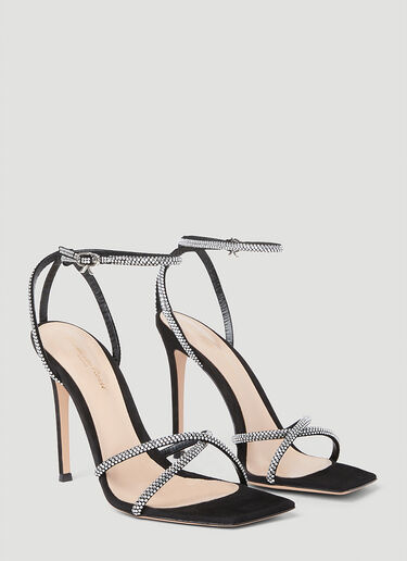 Gianvito Rossi Crystal Embellished High Heel Sandals Black gia0253007