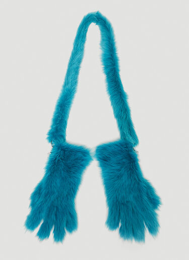 Bottega Veneta Toscana Shearling Gloves Blue bov0246056