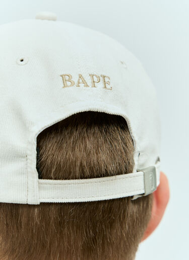 A BATHING APE® One Point Corduroy Baseball Cap White aba0154016