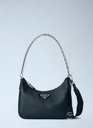 LN-CC® - Prada: Re-Edition 2005 Saffiano Shoulder Bag - Black Prada Re-Edition 2005 Saffiano Shoulder Bag Black pra0265010