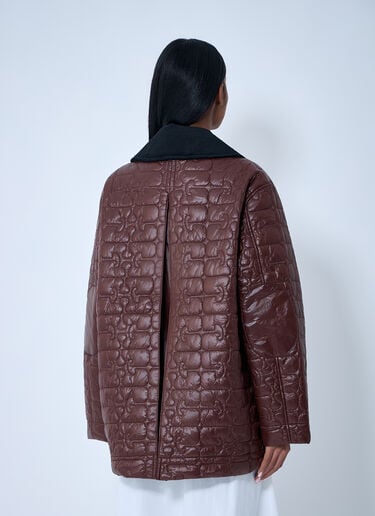 GANNI Quilted Jacket Brown gan0263009