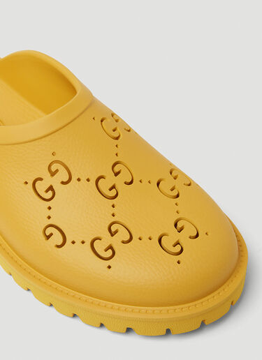 Gucci Perforated G Low Clogs Yellow guc0150148