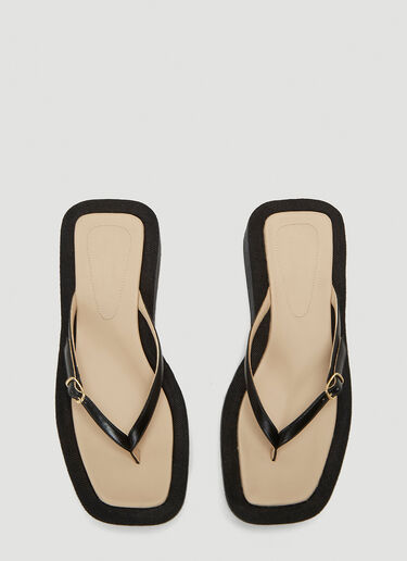 Jacquemus Les Tatanes Leather Sandals Black jac0244063