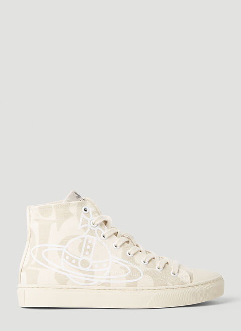 Vivienne Westwood Logo High Top Sneakers Silver vvw0254001