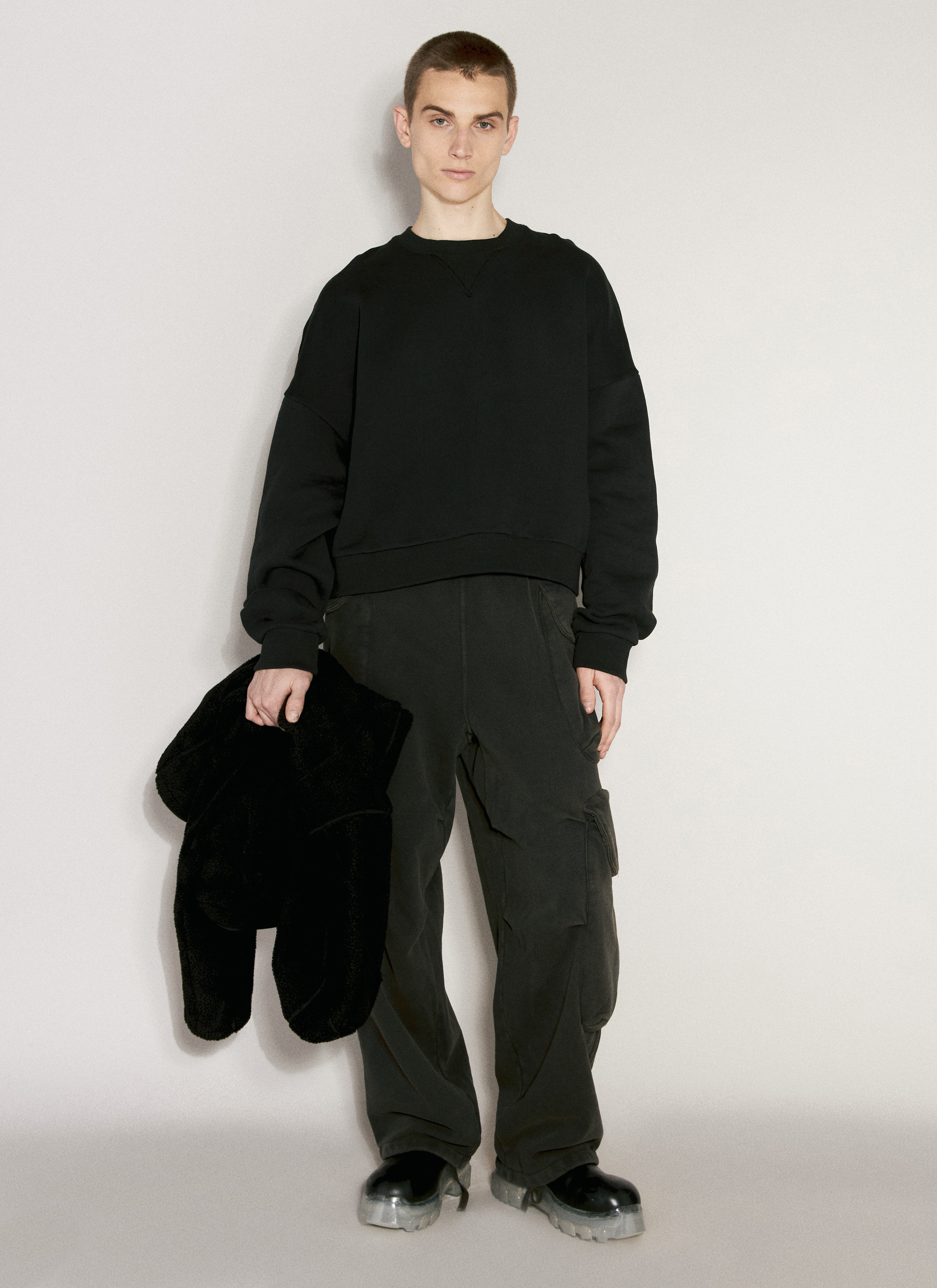 Entire Studios Men's' Box Crewneck Sweatshirt in Black | LN-CC®