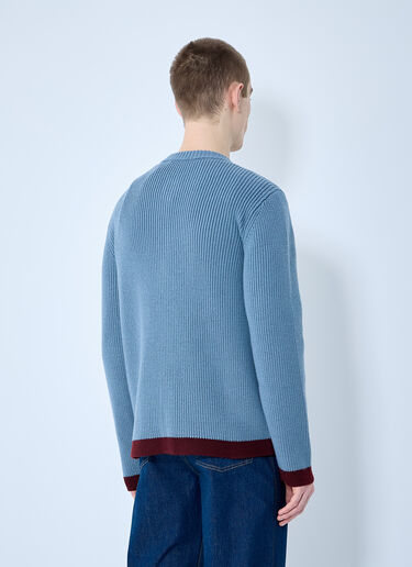 Gucci Wool Cardigan With Intarsia Blue guc0159037
