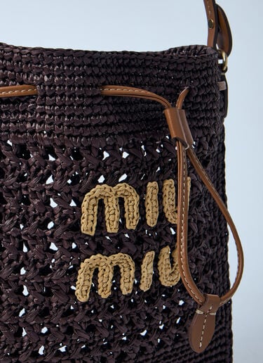 Mini Woven Logo Motif Bag Miu Miu Mini Woven Logo Motif Bag Brown miu0260029