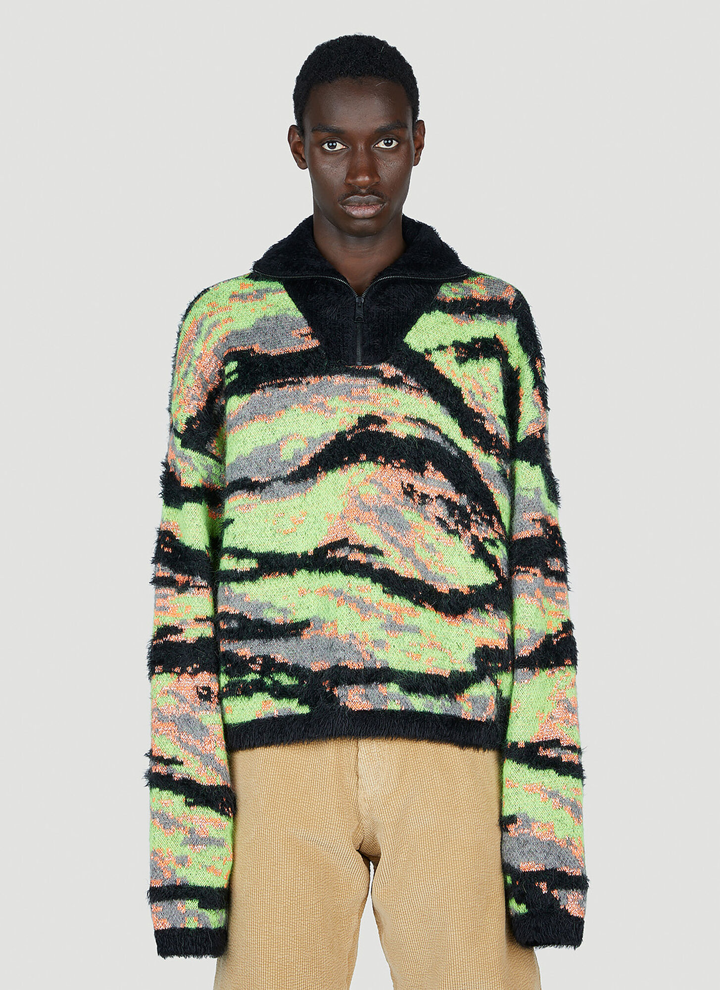 Shop Erl Tiger Jacquard Sweater