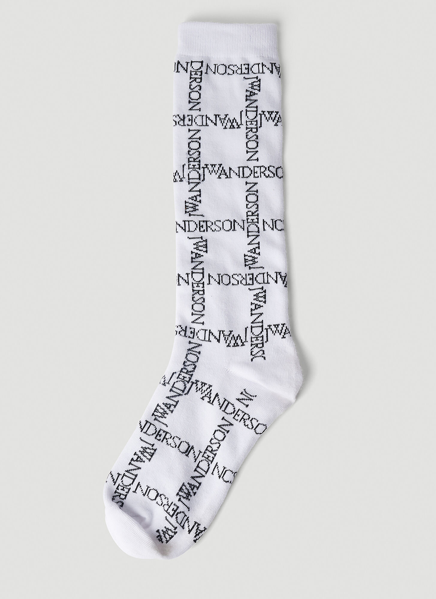 Shop Jw Anderson Logo Grid Long Socks In White