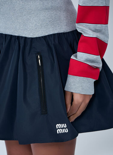 Miu Miu Gathered Mini Skirt Blue miu0263061